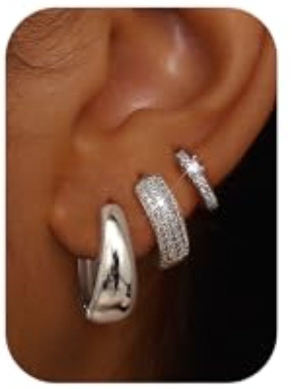 14K Gold Plated Chunky Hoop Earrings for Women Hypoallergenic